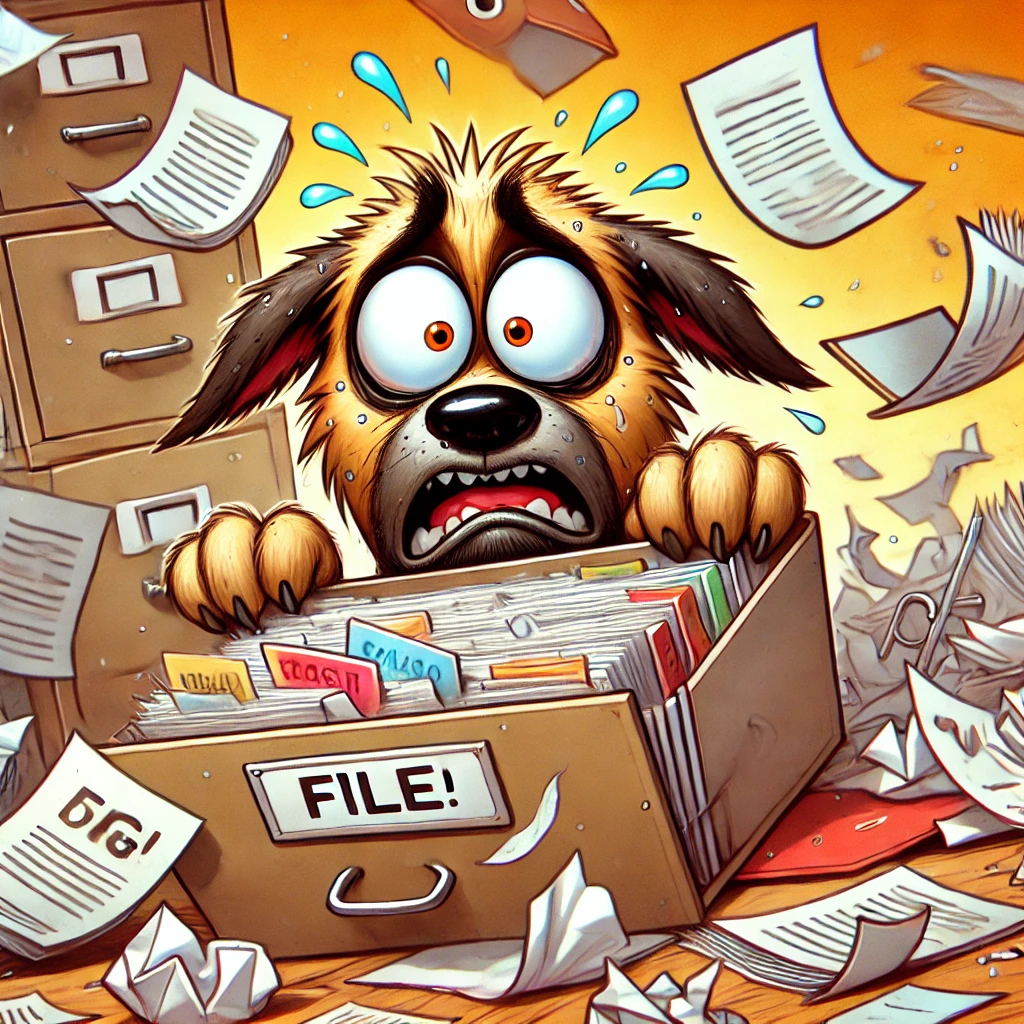 crazy-dog-finding-his-file-in-messy-folder